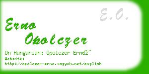 erno opolczer business card